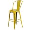 Emma and Oliver Commercial Grade 4 Pack 30" High Distressed Metal Indoor-Outdoor Barstool with Back